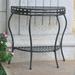 Pemberly Row Iron Patio Console Table in Black