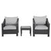 Noble House Antibes Outdoor 3 Piece Chat Set in Gray/Silver Cushions