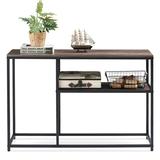 Ivinta Console Table for Hallway Living Room Modern Entryway Table with 2-Tier Storage Shelf Modern Rustic Accent Sofa Table Industrial TV Buffet Table 47.2inch .