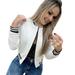 Pgeraug Womens Tops Long Sleeve Baseball Shirt Zip Jacket Baseball Jacket Jacket Winter Coats for Women White L