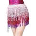 Mrat Skirt High Elastic Waist Skirt Ladies Sequin Belly Costume Tassel Wrap Skirt Club Mini Skirt Tennis Skirts For Female