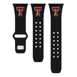 Black Texas Tech Red Raiders Logo Silicone Apple Watch Band