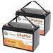2 Pack 12V 100Ah LiFePO4 Lithium Deep Cycle Rechargeable Battery Pack Built-in 100A BMS 5000-7000 Cycles Perfect for RV Solar Marine Overland Off-Grid Application