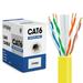 Cmple - Cat6 Cable 1000ft Bulk Lan Ethernet Cat 6 Wire Network UTP 23AWG CMR Riser 10 Gbps 550 MHz Pull Box 1000 Feet Yellow