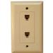 Morris Products 80070 Decorator Duplex Phone Jack Ivory