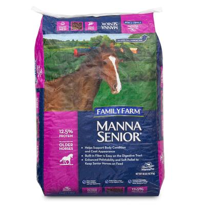 Family-Farm Manna Senior Pelleted Feed for Older Horses, 40 lbs.