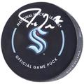 Jordan Eberle Seattle Kraken Autographed Team Logo Official Game Puck