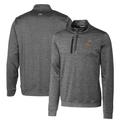 Men's Cutter & Buck Steel Arizona State Sun Devils Heathered Vault Stealth Quarter-Zip Pullover Top