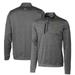 Men's Cutter & Buck Steel George Mason Patriots Heathered Vault Stealth Quarter-Zip Pullover Top