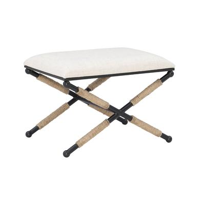 Ashburn Campaign Accent Stool by Linon Home Décor in White