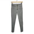 American Eagle Outfitters Jeans | Aeo Next Level Stretch Exposed Button Fly Jegging Jeans In Gray 4 | Color: Gray | Size: 4