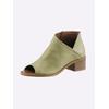 Sandalette ANDREA CONTI, Damen, Gr. 38, grün (salbei), Leder, Glattleder, modisch, Schuhe Sommerboots Schaftsandale Ankleboots
