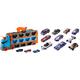 Hot Wheels GVG37-2-in-1 Rennbahn-Transporter zur Aufbewahrung mit 3 Fahrzeugen im Maßstab 1:64 & 54886-1:64 Die-Cast Auto Geschenkset, je 10 Spielzeugautos, 10er Pack