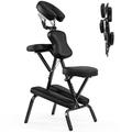 Multigot Folding Massage Chair, Portable Therapy Tattoo Chair with Face Cradle and Carrying Bag, Ergonomic Adjustable Lightweight Beauty Chair for Tattoo, Salon and Treatment (Black)