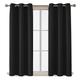 My Home Store Black Blackout Curtains-Super Soft 2 Panels Thermal Curtains with Eyelets and Tie Backs-Noise Reduce & Energy Saving window curtains for bedroom, Living Room and Offices W90” ×L108”