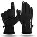 Aptoco Skiing Riding Plush Gloves For en Winter War Gloves Touch Screen Waterproof Anti-Slip Gloves Leather in Black | M | Wayfair