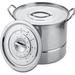 Alpine Cuisine 6qt Stainless Steel Stock Pot w/ Steamer Rack Stainless Steel in Gray | 9 W in | Wayfair AI14830-6