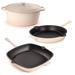 BergHOFF Neo 4 Pc Cast Iron Cookware Set w/ Fry Pan, Grill Pan, & 5Qt. Covered Dutch Oven Cast Iron in Gray | Wayfair 2224276
