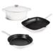 BergHOFF Neo 4 Pc Cast Iron Cookware Set w/ Fry Pan, Grill Pan, & 5Qt. Covered Dutch Oven Cast Iron in Blue | Wayfair 2224281