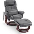 Mcombo Swivel Recliners w/ Ottoman, Vibration Massage TV Chairs w/ Side Pocket | 40.2 H x 56.8 W x 34.6 D in | Wayfair 6151-4734EY