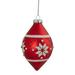 Northlight Seasonal 5.25" Glittered Red & White Snowflake Glass Finial Christmas Ornament Glass in Red/White | 5.25 H x 3.25 W x 3.25 D in | Wayfair