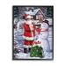 Stupell Industries Santa Claus Building Snowman Holiday Winter Scenery Black Framed Giclee Texturized Art By P.S. Art in Brown | Wayfair