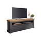 Woodroom Oslo TV-Schrank, Fernsehtisch, Lowboard, Holz, grau, für Fernseher bis zu 70 Zoll