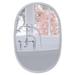 Ebern Designs Normunds Home Decorated Oval Makeup Bathroom Vanity Mirror Metal in Gray/White | 36 H x 24 W x 1 D in | Wayfair