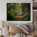 Millwood Pines Bright Green Forest In Morning - Traditional Wood Wall Art Decor - Natural Pine Wood Metal in Brown/Green | Wayfair