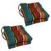 Latitude Run® 16-Inch Outdoor Spun Polyseter Square Tufted Chair Cushions Set Of 4 Westport Teal in Brown/Green/Red | Wayfair