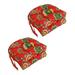 Bungalow Rose 16-Inch Outdoor U-Shaped Tufted Chair Cushions Set Of 4 Farrington Terrace Polyester in Red/Green/Brown | Wayfair