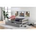 Exquisite Panel Bed Twin Storage Platform Bed with 2 Drawers for Each Side