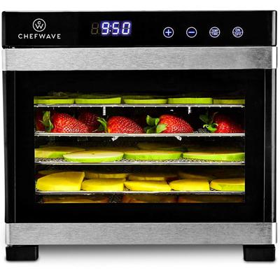 ChefWave 6 Tray Food Dehydrator w/ Racks, Temp + Time Control