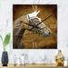 Designart 'Portrait Of Brown Horse With White Ears' Farmhouse Wall Clock Decor