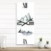 Designart 'Minimalistic Landscape Of Dark Blue Mountains' Modern wall clock