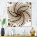 Designart 'White Fractal Spiral Pattern' Modern Wall Clock Decor