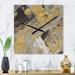 Designart 'Marble Gold and Black' Glam Metal Wall Clock