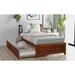 Space Saving Comfort Twin size Platform Bed Wood Bed Frame with Twin Trundle, Hollow Headboard and Slats Support include