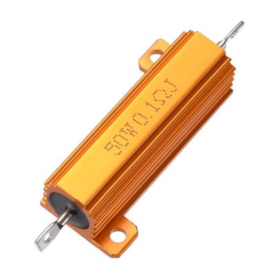 50W 0.1 Ohm Aluminium Housing Chassis Mount Wirewound Power Resistor 1pcs - Gold Tone
