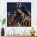 Designart 'Portrait Of Thoroughbred Nonius Stallion Horse III' Farmhouse Metal Wall Clock