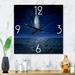 Designart 'Full Moon Over Dark Ocean At Night' Nautical & Coastal Large Wall Clock