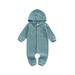 hirigin Toddler Baby Romper Waffle Fabric Long Sleeve Buttons Hooded Jumpsuit