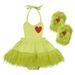 IBTOM CASTLE Newborn Infant Baby Girls Elk Christmas Grinch Clothes with Reindeer Hairband Fancy Dress up Gown Party Princess Outfits 18-24 Months Green - Halter