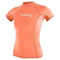 O'Neill Wetsuits Women's Basic Skins Short Sleeve Sun Shirt Rash Vest, Light Grapefruit, XL