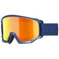 uvex athletic CV - Skibrille für Damen und Herren - konstraststeigernd - vergrößertes, beschlagfreies Sichtfeld - navy matt/orange-green - one size
