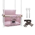 NATILU® Baby Swing Set Indoor Outdoor + Safety Belt | Magic Pink Velvet | Sensory Swing Chair | Hanging Chair | Baby Seat | Door Bouncers for Baby, Toddler, Children, Kids | 6M+ Garden Swing