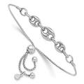 925 Sterling Silver Rhodium Plated Fancy Adjustable Bracelet Jewelry Gifts for Women