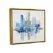 Stupell Industries Blocked Abstract Cityscape Scene Reflection Watercolor Detail by Sally Swatland - Painting on Canvas in Blue | Wayfair