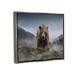 Stupell Industries Roaring Brown Grizzly Bear Rocky Mountain Top View by Kelley Parker - Graphic Art Canvas in Blue/Brown/Green | Wayfair