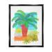 Stupell Industries Tropical Palm Plant Leaves Whimsical Summer Botanicals - Floater Frame Painting on Canvas in Blue/Green/Orange | Wayfair